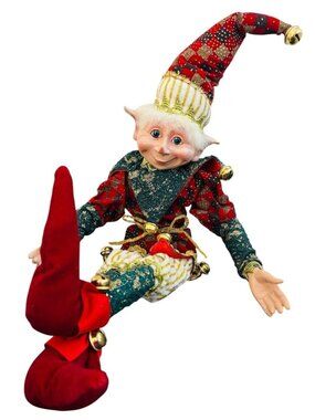 Christmas Pixie Elf Posable Jester Shelf Sitter 23 Inches Robert Stanley
